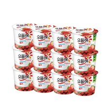 빙그레 요플레 딸기홈180g무료배송, 180g, 12개