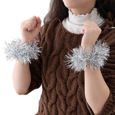 민화 KC인증 반짝이 응원 팔찌 (4종택1) 체육대회 단체행사 졸업식 붐비나 응원도구, (실버), 1개