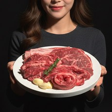 소고기 구이용 800g 모듬 등심 갈비살 부채살 우삼겹, 1개