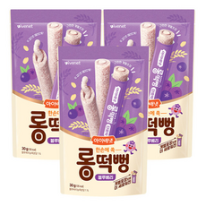 아이배냇 롱떡뻥 블루베리, 3개, 30g, 블루베리맛