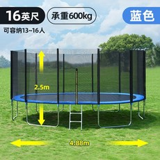야외 대형 트렘폴린 점핑 사다리 펜션 안전망 가드레일 방방, 직경 4.88m 블루 (안전망+사다리), 1개
