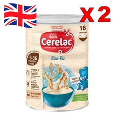 400G 2통 네슬레 세레락 쎄레락 라이스 리즈 라이스 위드 밀크 6개월 이상 Cerelac Rice with Milk, 2개, 라이스 밀크