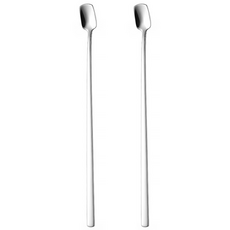 리브문 316 스테인리스 사각 롱 티스푼 27cm, 2개, 실버