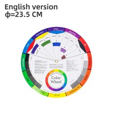 대형 색상표 컬러 가이드 색상환 조색표 퍼스널 보색, 23cm 색상 카드 (영어 버전), 1개, 기본 색상