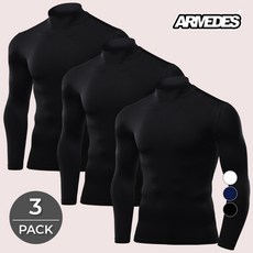 아르메데스 남성용 히트 기모 발열 내의 터틀넥 상의 AR-25 3p