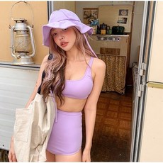 LYS 運動小可愛泳衣 高腰收腹泳褲，舒適支撐，展現迷人曲線，多種水上活動適用, 咖色,M, 咖色