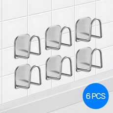 유즈썸 스텐 수세미 거치대 만능 후크 3세트, 6개, S타입 실버