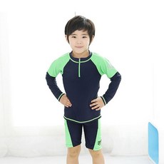 주니어 민트배색 수영복 래쉬가드 수모세트 휴가용품