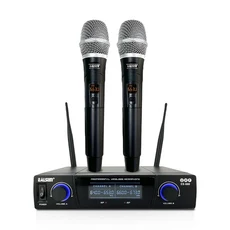 EALSEM 888 UHF 2 채널 전문 무선 핸드헬드 마이크 KTV 노래방 교회 홈 쇼 라이브 미팅 무대용 640-690MHz, 01 빠른  Mainland, 02 EU PLUG
