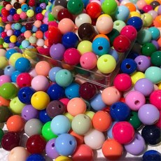 십땨 비즈공예용 아크릴비즈 원형소형구슬 6미리 재료 비즈구슬 비즈공예재료 비즈목걸이, 1봉