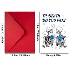 嗨購 T02040162Temu1張有趣賀卡骷髏情人節哥特風愛情表白賀卡信封, 1個