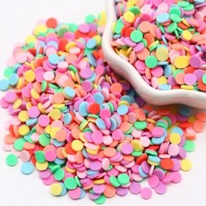 GEEKI 셀프 네일 아트 재료 장식 매니큐어 페디큐어 DIY Boxi 슬라임 스타 플라워 하트 캔디 과일 슬라이스 멀티 시리즈 폴리머 클레이 스프링클 수제 액세서리 10g, [24] sd round