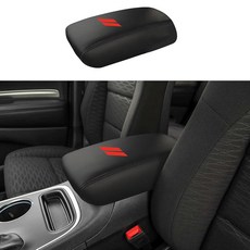 Rifoda 센터 콘솔 팔걸이 커버 닷지 듀랑고 2011-2020에 적합 긁힘 방지 팔걸이 박스 극세사 가죽 커버 (블랙 스티칭), 블랙 스티치