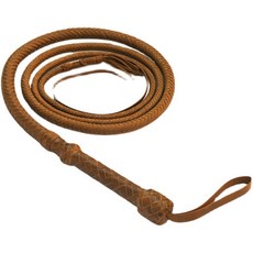 승마 채찍 안정 조련 훈련용 야외 가용 황소 12피트 소가죽 말채찍 승마장비 스포츠용 로프 코어 가죽 6피트 길이 갈색, 연락