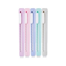 Pentel 飛龍 ZE80P自動塑膠擦(柔和系) 輕柔擦拭 自動推出設計 簡約時尚, 1個, 柔藍桿PC-W