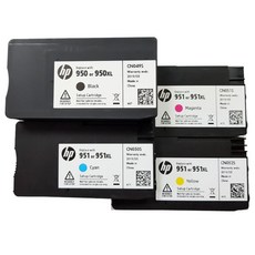 NO.950 NO.951 정품번들 잉크 4색세트 HP8100 HP8600 HP8610 HP8620 HP8630 HP8640 HP8660 HP251DW HP276DW, 검정+파랑+빨강+노랑 4색, 1세트