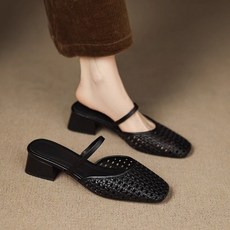 LUNATURE 여성용 짜임 슬리퍼 스트랩 가볍고 편한 여름신발 3cm