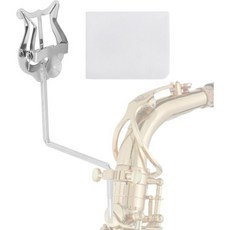 색소폰 부품 액세서리 알토 악보 클립 테너 색소폰용 클리닝 천이 있는 수직 행진 음악 홀더 리어 교체 초보자 전문가를 위한 내구성, 실버