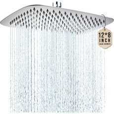 G-Promise 올 메탈 14인치 샤워 헤드 핸드헬드 콤보가 있는 레인 일시 정지 설정이 3방향 다이버터 12인치 조절식 익스텐션 암(크롬), 14 Inch, Matte Black