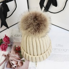 潮人必備 毛球毛線帽 女款素色帽