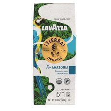 Lavazza ¡Tierra 유기농 아마조니아 그라운드 커피 미디엄 로스트 10.5온스 백 플로랄 노트 정통 이탈리안 밸류 팩 이탈리아에서 블렌딩 로스팅 균형잡힌 향긋한 과일, ¡Tierra! Amazonia Ground, 10.58 Ounce (Pack of 1)