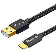 Ruaeoda USB C 케이블 6.1m20피트 3.1A 타입 충전기 고속 충전 케이블 A to 3A 내구성 있는 나일론 브레이디드 갤럭시 S10 S9 플러스 S21 노트
