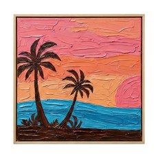 오컴멀 DIY 힐링 유화 그리기 입문용 초보용 페인팅 붓 물감 세트, Easy_바닷가의 야자수, 1세트