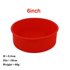 원형 케이크 몰드 실리콘 붙지 않는 팬 베이킹 폼 페이스트리 10 인치, 05 red 6inch