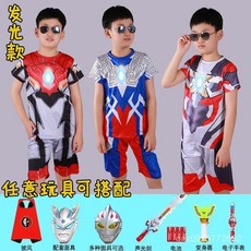 奧特曼衣服迪迦賽羅兒童短袖短褲兩件套 幼稚園演出服 兒童cos服 臺灣出貨