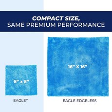 THE 더 Rag COMPANY 컴퍼니 - Eaglet 500 프로페셔널 한국 70/30 블렌드 슈퍼 플러시 극세사 디테일링 타월 바퀴 거울 등에 적합 500GSM 2