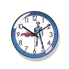 鍾錶掛鍾客廳創意個性時鍾奧特曼早敎超靜音掛墻鍾靜音時鍾, 8129-B黑塑料框-黑針,8英寸