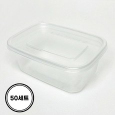 일등팩 죽용기 소분 반찬 사각 밀폐용기 400ml, 1세트, 50개