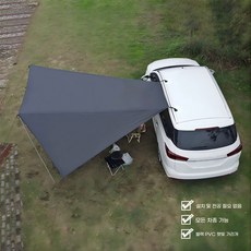 박쥐 모양 블랙 코팅 SUV 차량용 타프 그늘막 흡입 컵이 있는 천막 야외 방수 캠핑용 (대형흡착판포함X4