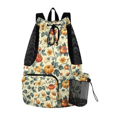 수영 클라이밍용 드로스트링 백팩 주머니 안쪽이 있는 짐 가방 건조 습식 분리 스쿼시 여름 디자인 컬러풀, 1개