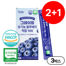 유기농 블루베리 착즙 100% nfc 식약청인증 블루베리퓨레 스틱, 280g, 3박스