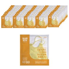 블루본 베이직 KF80 소형 2D새부리형 컬러마스크 유아동용, 50개입, 1개, 레몬옐로우