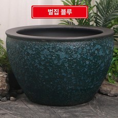 특대형 도자기 금붕어 연꽃 수생 수조 정원, 40x40x28cm 지름 40cm높이 28cm, 1개, 평구 벌집 블루