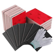 32피스 샌딩 스폰지 세트 12가지 등급의 샌딩 블록 180-3000그릿 재사용 가능한 습식 및 건식 10.2 x 7.6cm(4 x 3인치) 사포 금속 목재 건식 벽체 벽, 32피스 샌딩 스폰지 세트, 12가지 등급의 샌딩 블록