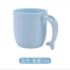 牙盃一體二閤一漱口盃子 寶寶漱口盃 牙缸盃 防摔 可愛兒童杯, 1個, 藍色