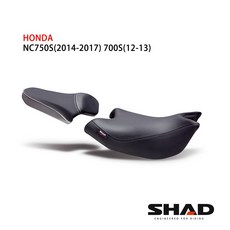 SHAD 舒適座墊 適用於 HONDA NC750S(2014-2017) NC700S(12-13), 黑灰底灰線, 黑灰底灰線