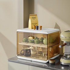桌面消毒杯架子收納置物架放玻璃杯防塵收納柜水杯碗筷殺菌烘干機奶油風家居小紅書爆款生活家居用品日用品抖音同款北歐風家居, 普通款-咖色