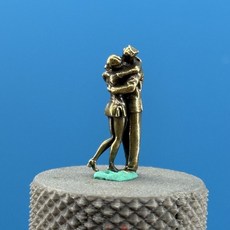 황동 수작업 미니어처 병사 피규어 디오라마 장식 소품 1개, 브론즈, 1