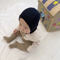 어텀31 아기 유아 만두핏 얇은 바라클라바 울 100% 겨울 방한 니트 모자