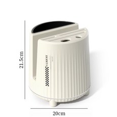 HODAAX 廚房旋轉刀架收納盒 多功能菜刀架與砧板架 20cm x 21.5cm, 1個, 奶油色【升級款】360°旋轉