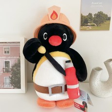 오후꽃 PINGU 핑구 인형 인더시티 중형 직업 펭귄, 1개, 3. 소방관, 27cm