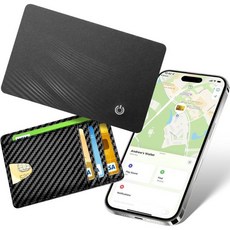 에어 태그 스마트 애플 파인드 마이 iOS 전용 용 에어태그 카드 지갑 트래커 - 2025 초슬림 1.8mm 파인더 남성 및 수하물용 IP67 로케이터 1팩, 1-Pack AirTag Card, 1개