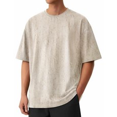 COOFANDY 남성용 면 티셔츠 오버사이즈 유니 반소매 캐주얼 루즈 핏 티 빈티지 스트리트웨어 워싱 탑 라이트 그레이. L 268609, 베이지