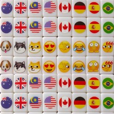 보드게임 그림맞추기 마작 카페 인기있는 야유회 상호 간 동물 국경 미니마작 관찰력 사천성, J. 깃발+표정(30mm) 128장(4인)