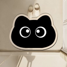 可愛貓咪造型浴室地墊 速乾防滑吸水腳墊, 1個, op亮晶晶猫,40*60釐米（加厚矽藻泥）