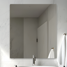 무타공 접착식 욕실거울 민자 라운드 코팅민경 화장실거울 700x800 해림, 단품